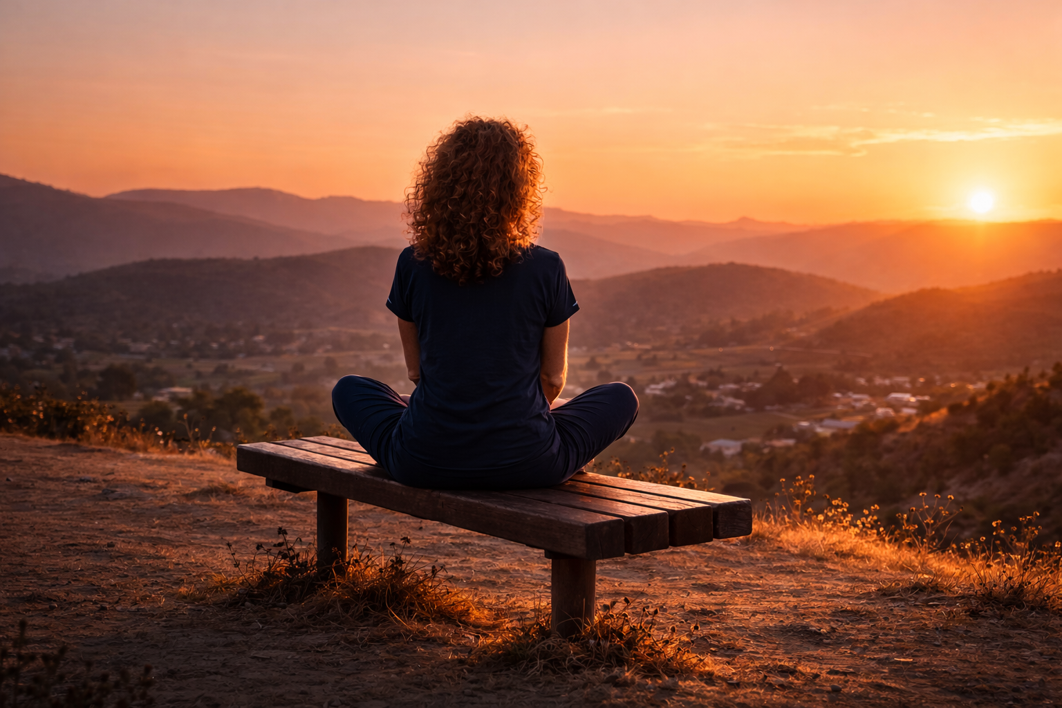 Frau im Sonnenuntergang – goldspur.leben